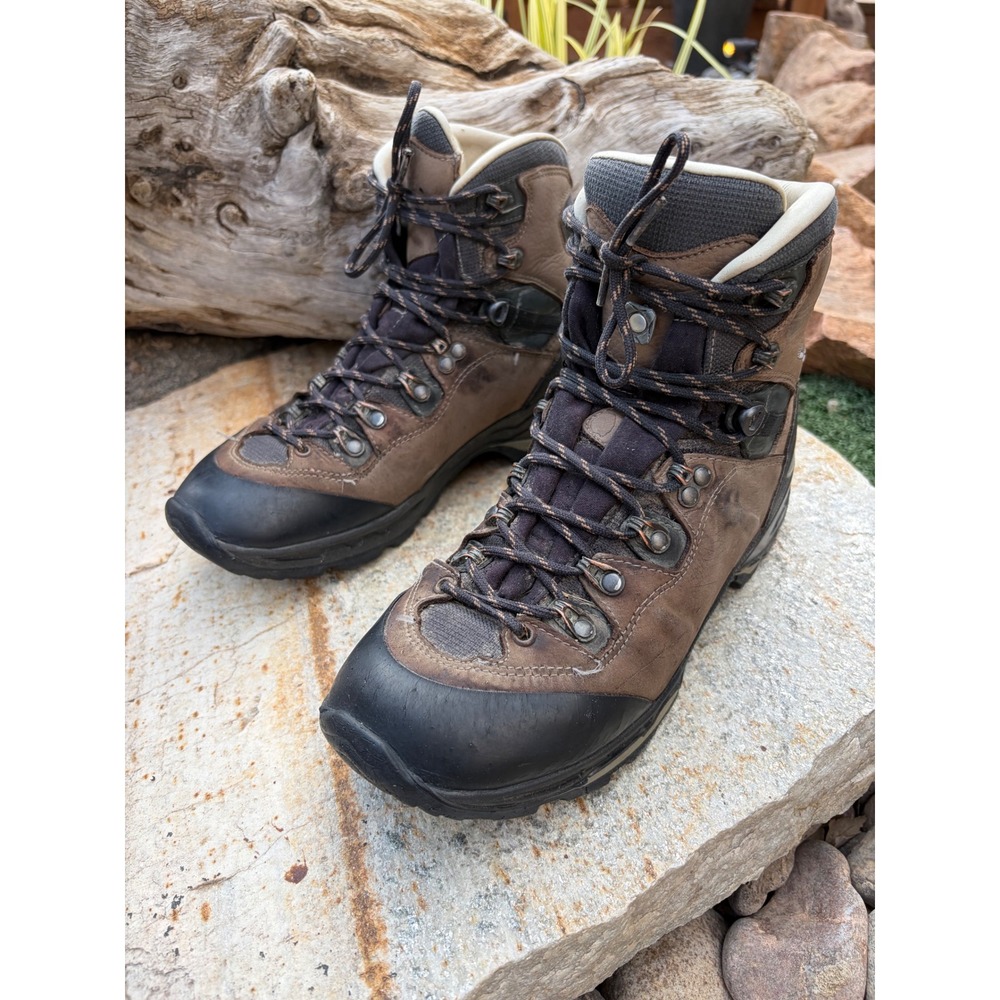 Lowa Catalan LL Mens Hiking Boots Brown Leather Mid Top Made in Germany Size 8 - Picture 8 of 12